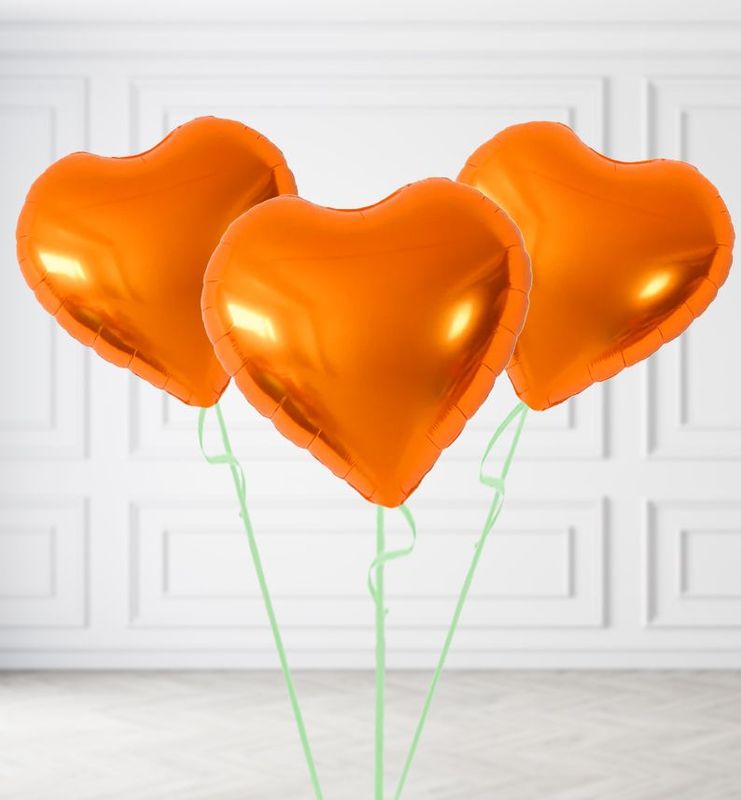 Orange Heart Balloon Bunches