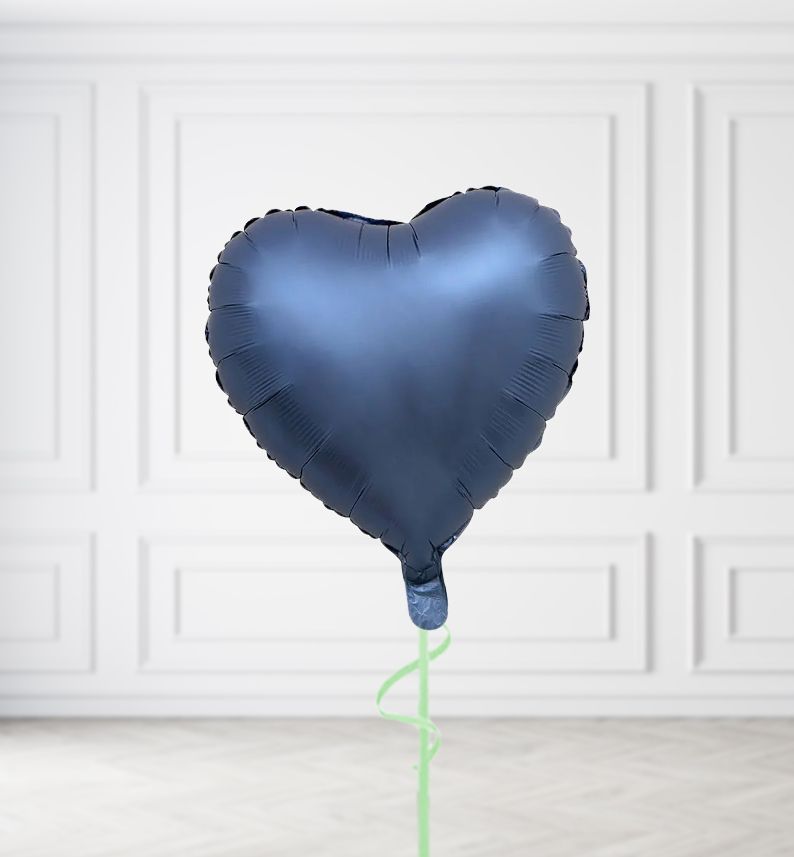 Navy Heart Balloon Bunches, Build a Helium Filled Bunch: Single Balloon