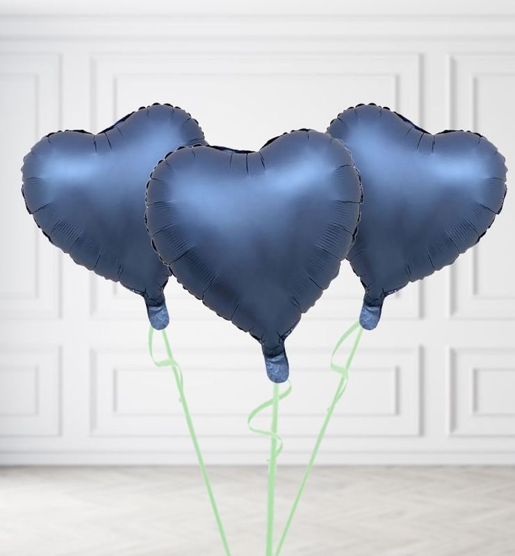 Navy Heart Balloon Bunches