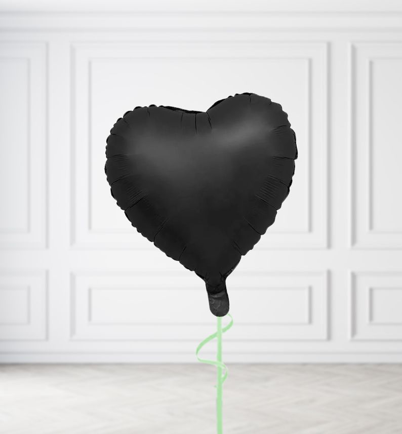 Black Heart Balloon Bunches, Build a Helium Filled Bunch: Single Balloon