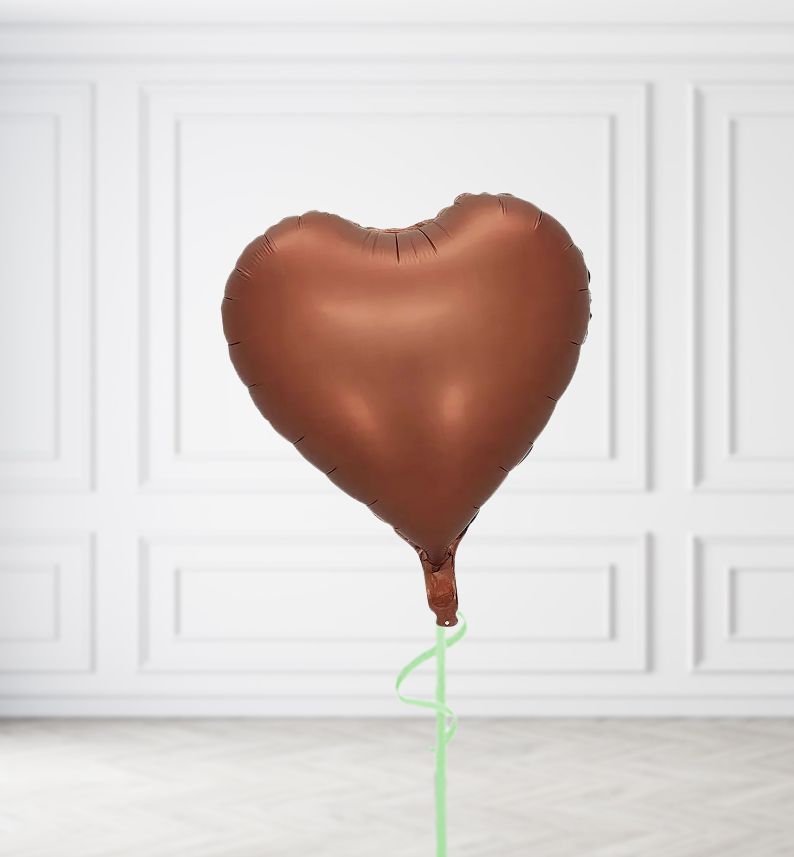 Brown Heart Balloon Bunches, Build a Helium Filled Bunch: Single Balloon