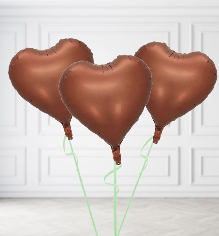 Brown Heart Balloon Bunches