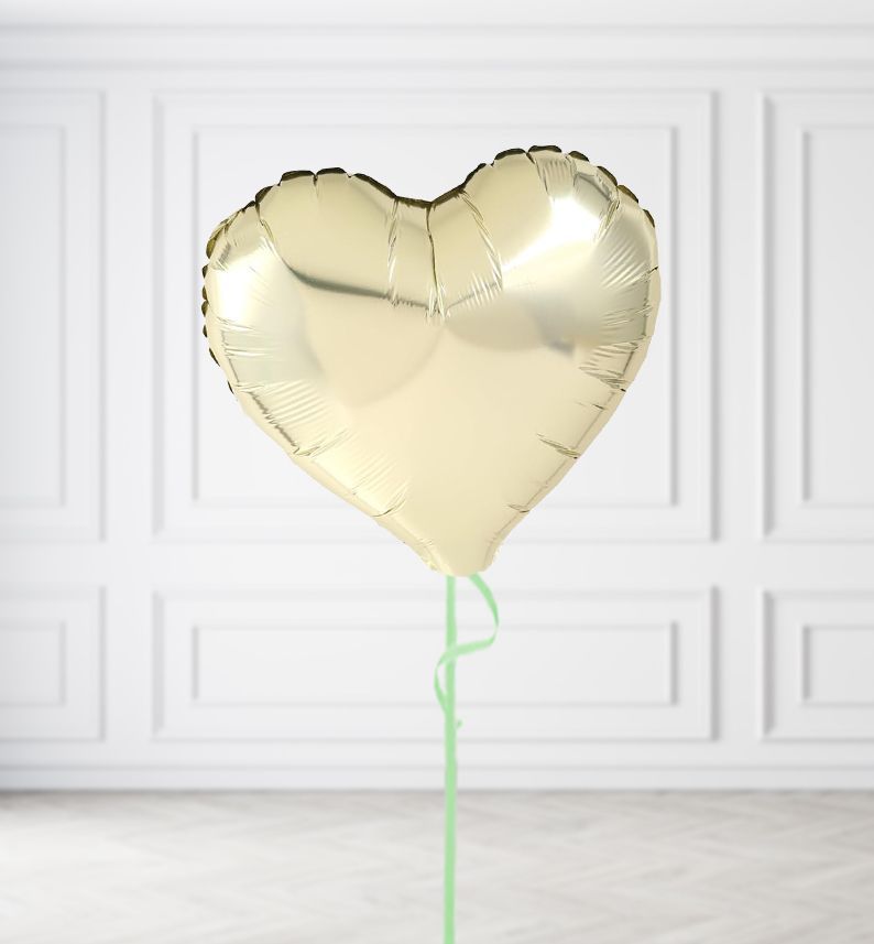 Champagne Gold Heart Balloon Bunches, Build a Helium Filled Bunch: Single Balloon