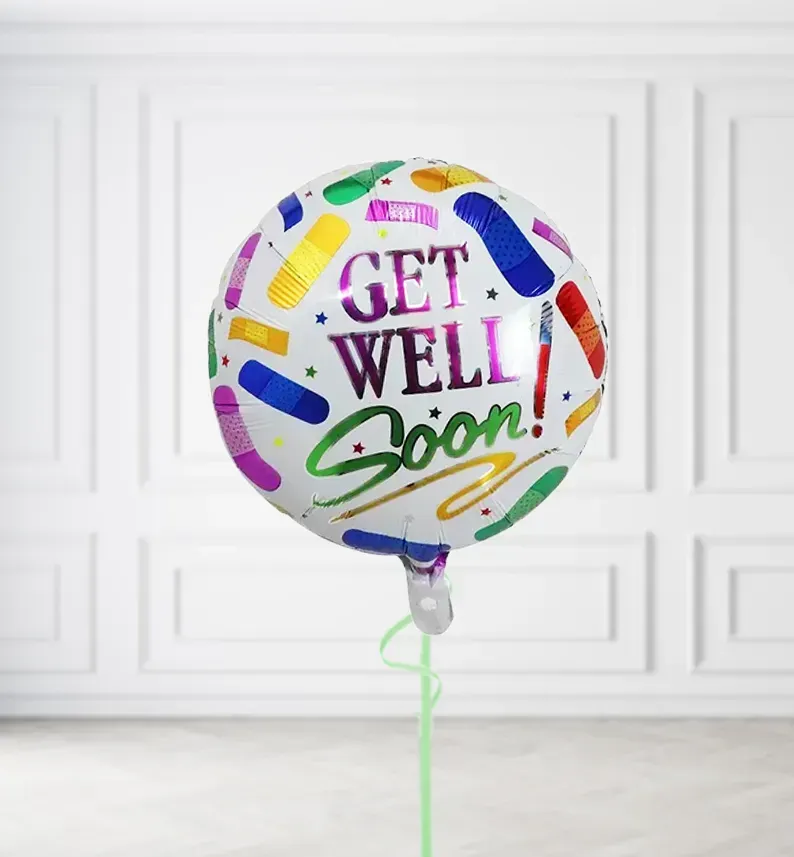 Get Well Soon Plaster Balloons Get Well Soon Plaster Balloons, Build a Helium Filled Bunch: No Extras, Build a Bouquet: No Extras