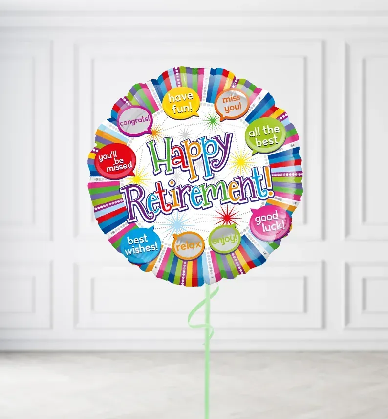 Happy Retirement Balloons Happy Retirement Balloons, Build a Helium Filled Bunch: No Extras, Build a Bouquet: No Extras