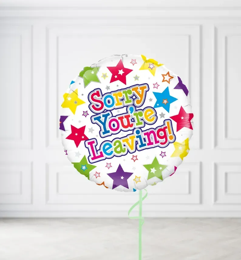 Sorry You Are Leaving Stars Balloons Sorry You Are Leaving Stars Balloons, Build a Helium Filled Bunch: No Extras, Build a Bouquet: No Extras