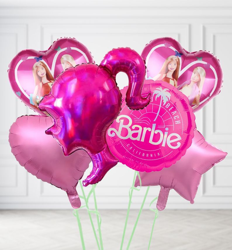 Barbie Head Collection Balloons, Build a Helium Filled Bunch: Barbie Head Collection Bunch, Colour Theme: Match with Centrepiece