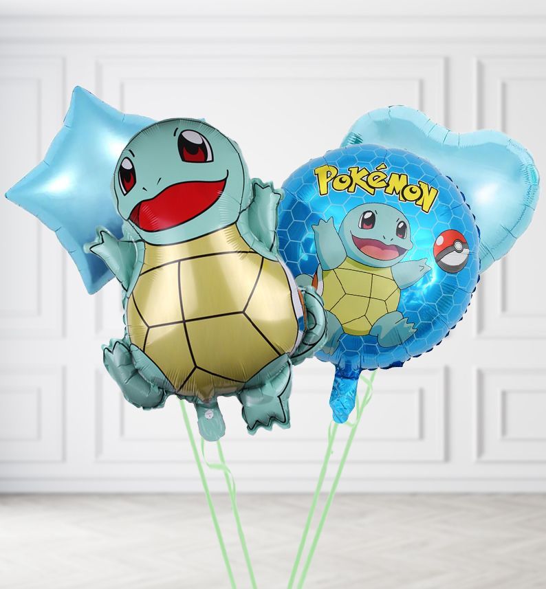 Pokemon Squirtle Duo Balloons, Build a Helium Filled Bunch: Squirtle Duo Balloons, Colour Theme: Match with Centrepiece
