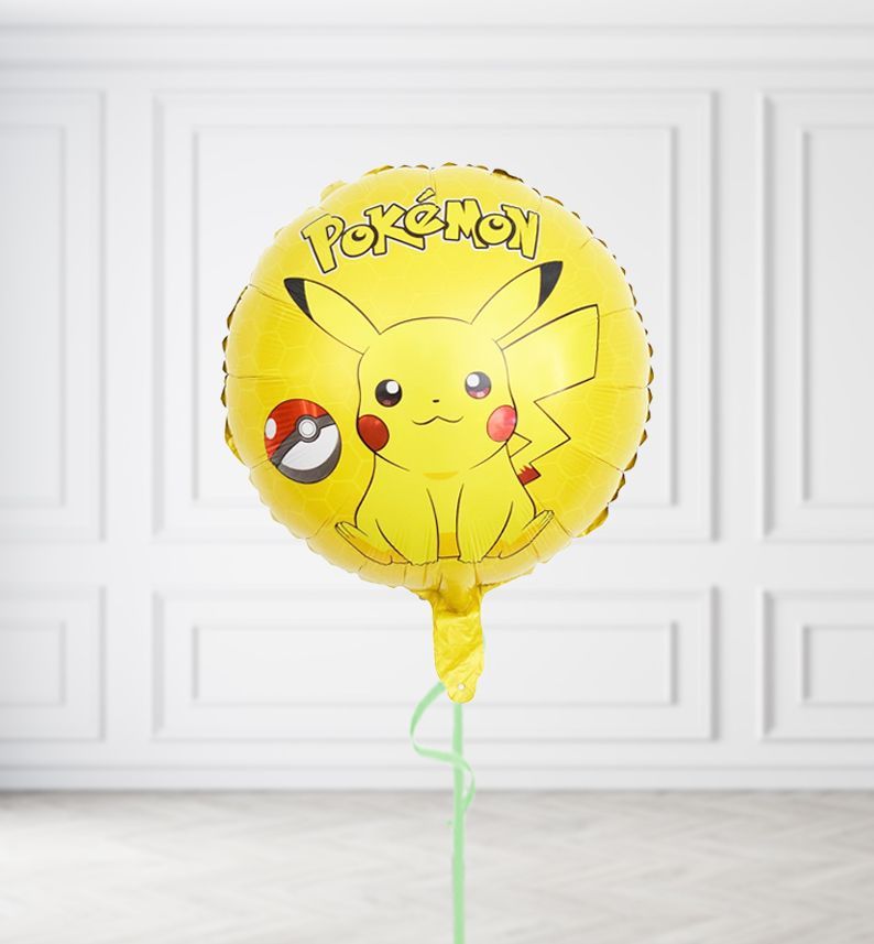 Pokemon Pikachu Round Balloons, Build a Helium Filled Bunch: No Extras, Build a Bouquet: No Extras