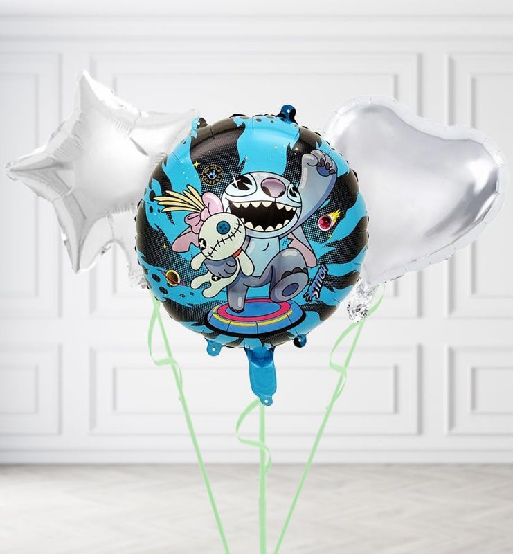 Stitch Alien and Scrump Round Balloons