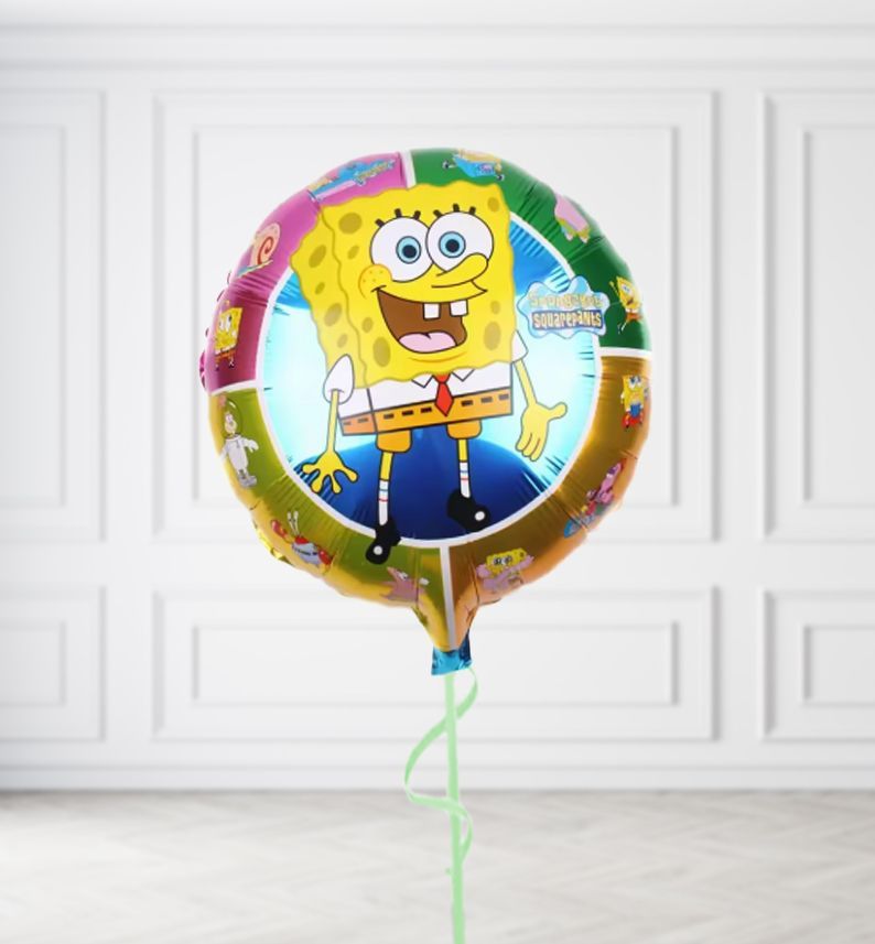 Spongebob Round Balloons, Build a Helium Filled Bunch: No Extras, Build a Bouquet: No Extras