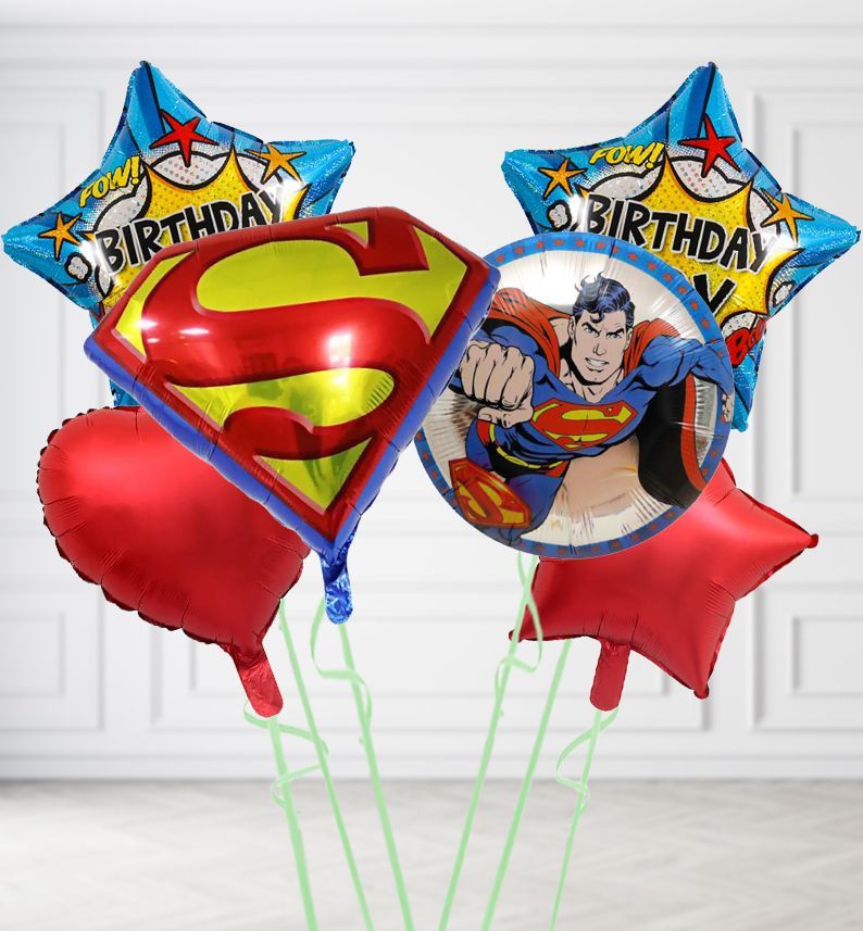 Superman Collection Balloons, Build a Helium Filled Bunch: Superman Balloon Collection, Colour Theme: Red