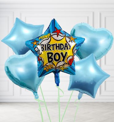 Birthday Boy Superhero Star Balloons