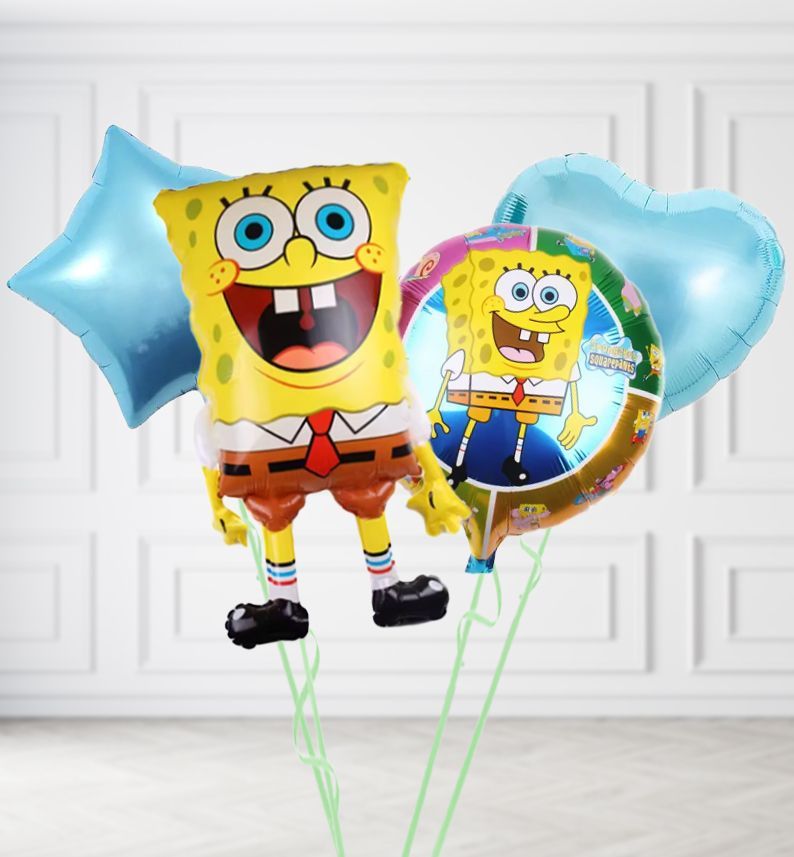Spongebob Duo Balloons, Colour Theme: Match with Centrepiece, Build a Helium Filled Bunch: Spongebob Duo Balloons