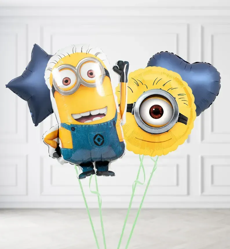 Minions Duo Balloons Minions Duo Balloons, Colour Theme: Match with Centrepiece, Build a Helium Filled Bunch: Minions Duo Balloons