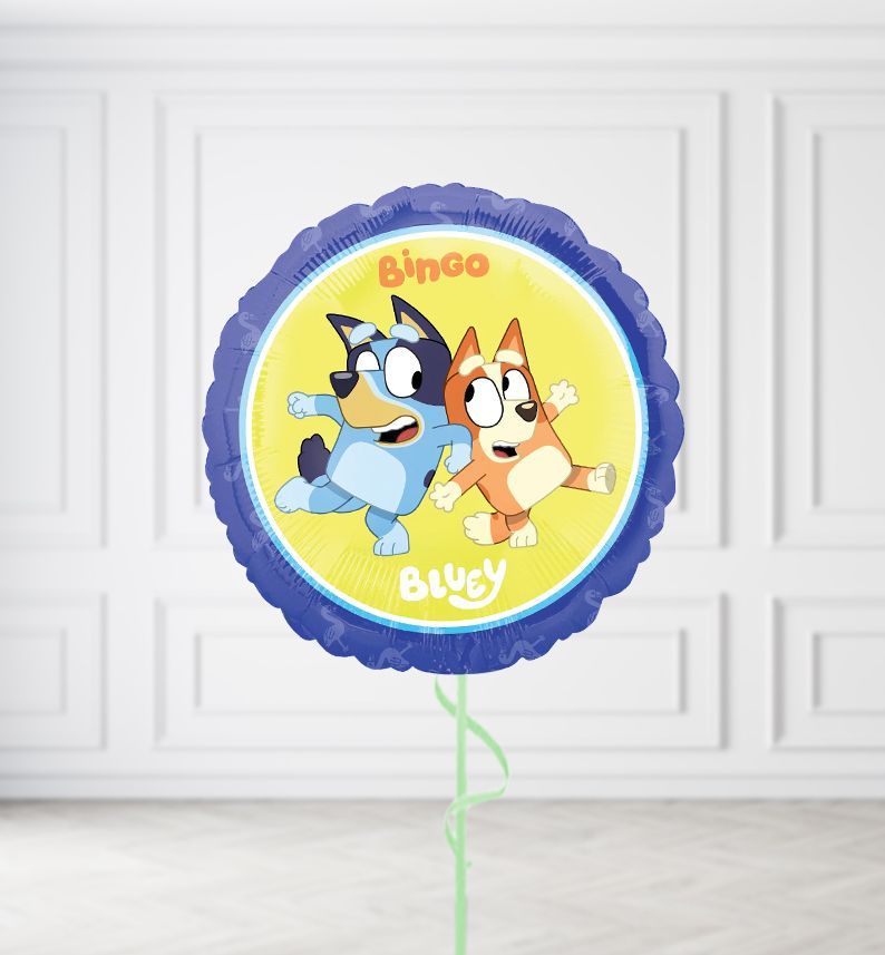 Bluey and Bingo Round Balloons, Build a Helium Filled Bunch: No Extras, Build a Bouquet: No Extras