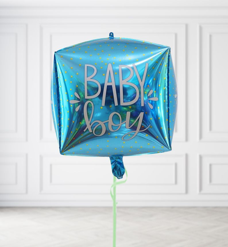 Baby Boy Cube Balloons Baby Boy Cube Balloons, Build a Helium Filled Bunch: No Extras, Build a Bouquet: No Extras