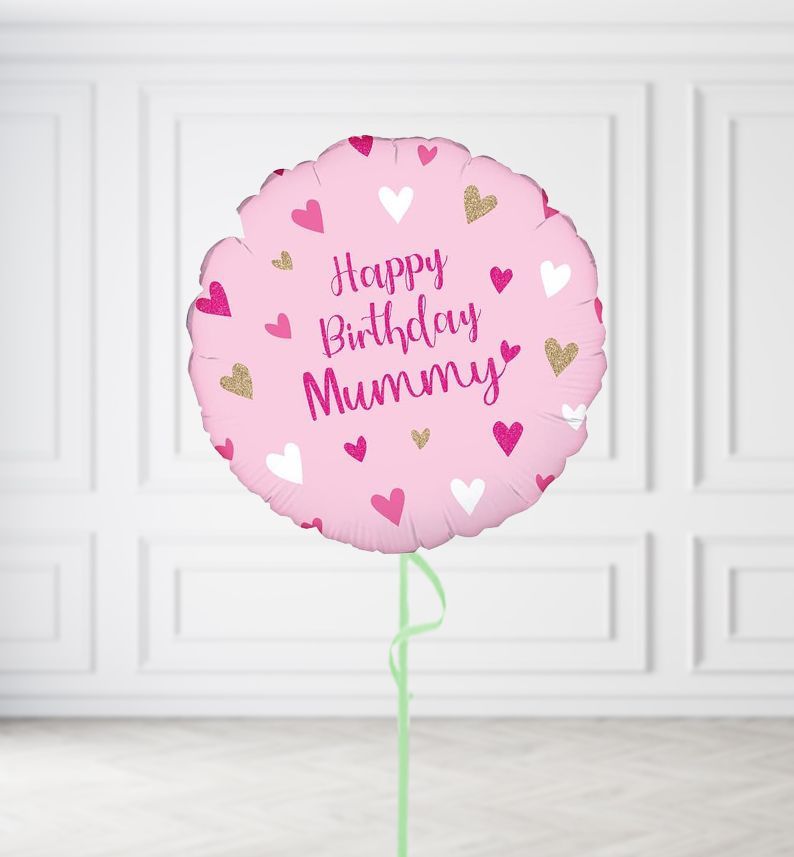 Pink Happy Birthday Mummy Balloons, Build a Helium Filled Bunch: No Extras, Build a Bouquet: No Extras