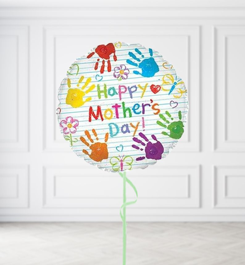 Happy Mothers Day Handprint Balloons Happy Mothers Day Handprint Balloons, Build a Helium Filled Bunch: No Extras, Build a Bouquet: No Extras