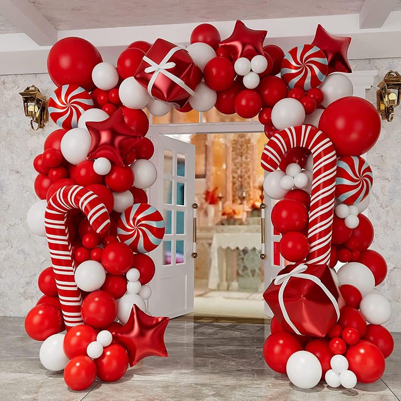 Red, Crimson, White and Black Balloon Arches