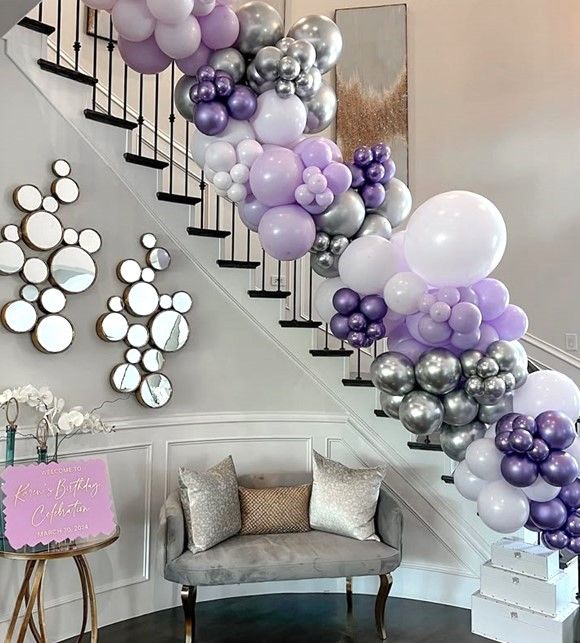 Lilac, Purple and Teal Balloon Arches