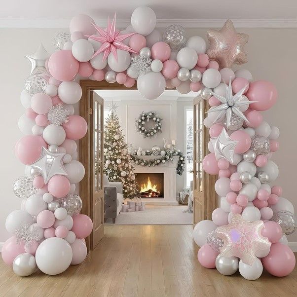 Baby Pink and White Balloon Arch