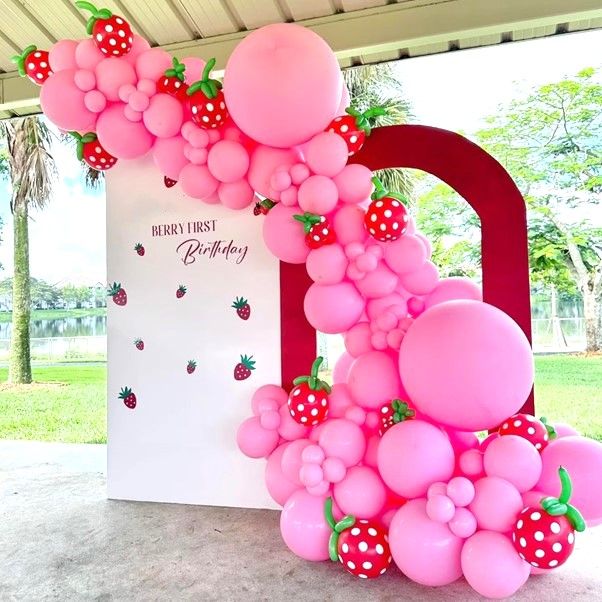 Barbie Pink and Tropical Balloon Arches