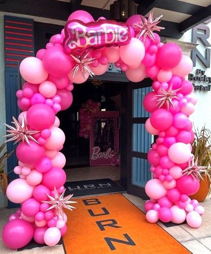 Barbie Pink and Tropical Balloon Arches