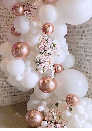 Rose Gold and White Balloon Arch