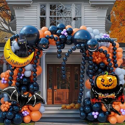 Purple and Black Balloon Display