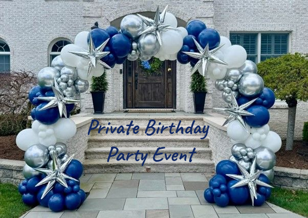 Navy and White Corporate Balloon Arch