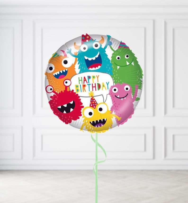 Happy Birthday Party Monsters Balloons, Build a Bunch: No Extras, Build a Bouquet: No Extras