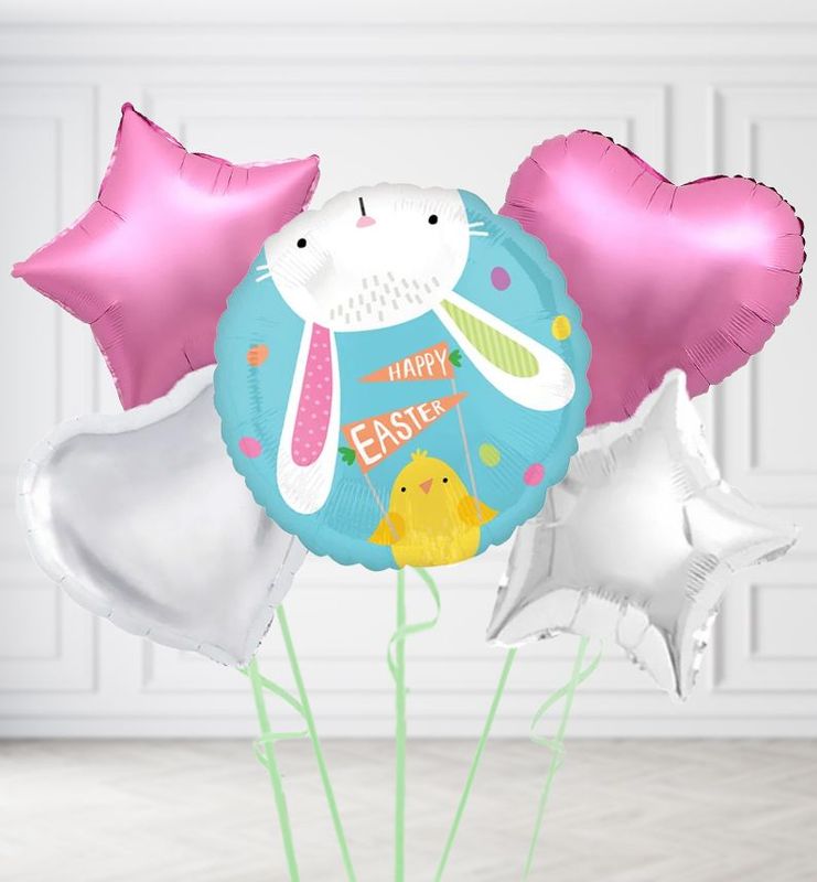 Happy Easter Bunny and Chick Balloons