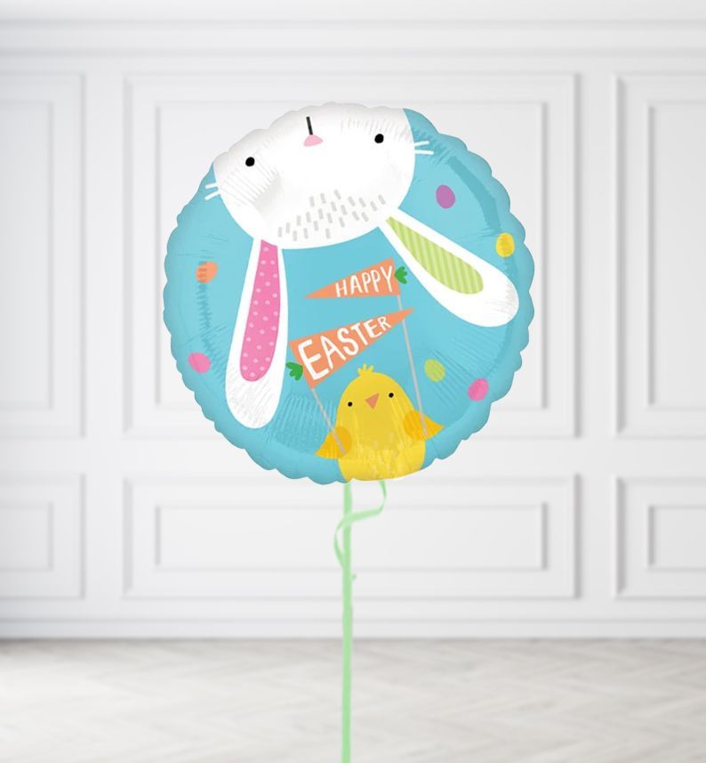 Happy Easter Bunny and Chick Balloons, Build a Helium Filled Bunch: No Extras, Build a Bouquet: No Extras