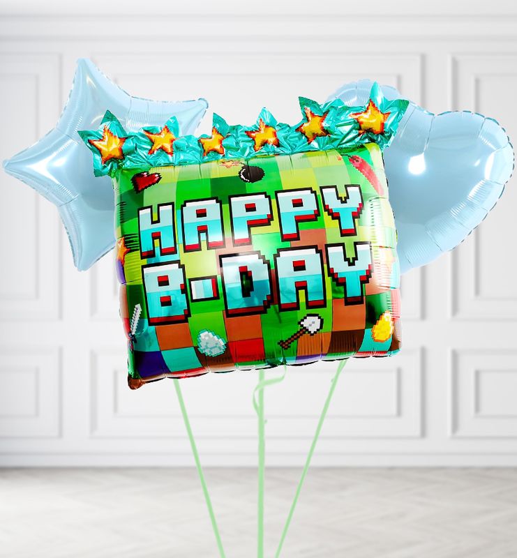 Jumbo Happy B'day Pixel Gamer Balloons Jumbo Happy B'day Pixel Gamer Balloons