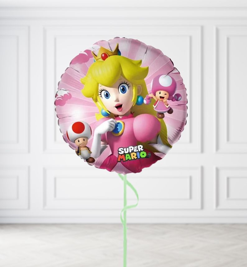 Super Mario Princess Peach Round Balloons, Build a Helium Filled Bunch: No Extras, Build a Bouquet: No Extras