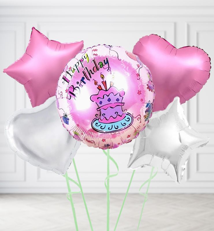 Pink Happy Birthday Cake Balloons Pink Happy Birthday Cake Balloons