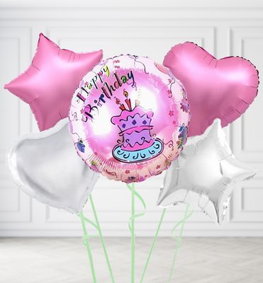 Pink Happy Birthday Cake Balloons Pink Happy Birthday Cake Balloons