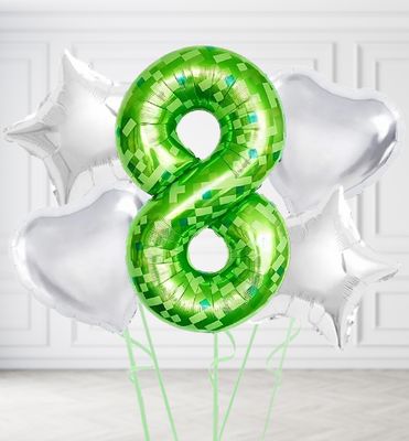 Lime Green Pixel Number Balloons Lime Green Pixel Number Balloons