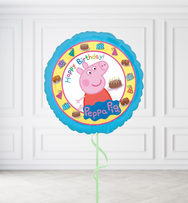 Happy Birthday Peppa Pig Balloon Happy Birthday Peppa Pig Balloon, Build a Helium Filled Bunch: No Extras, Build a Bouquet: No Extras