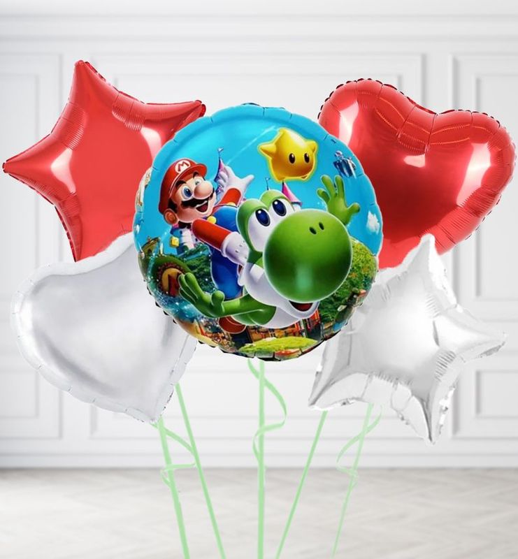 18 inch Super Mario with Yoshi Balloons