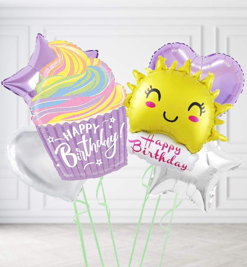 Happy Birthday Cupcake Balloons