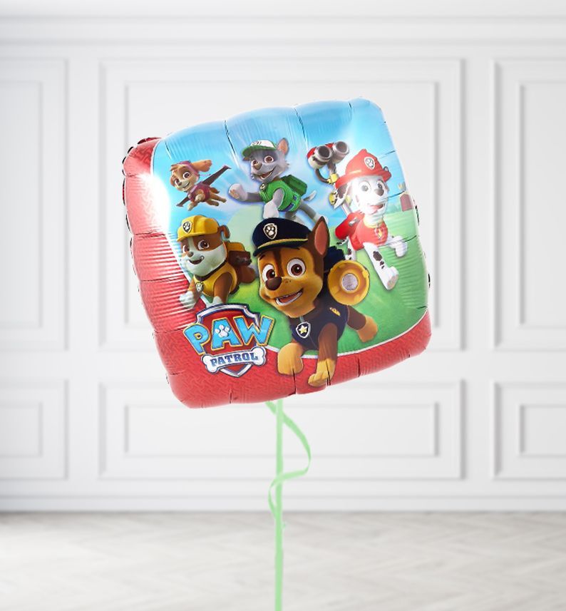 Paw Patrol Square Balloons, Build a Helium Filled Bunch: No Extras, Build a Bouquet: No Extras