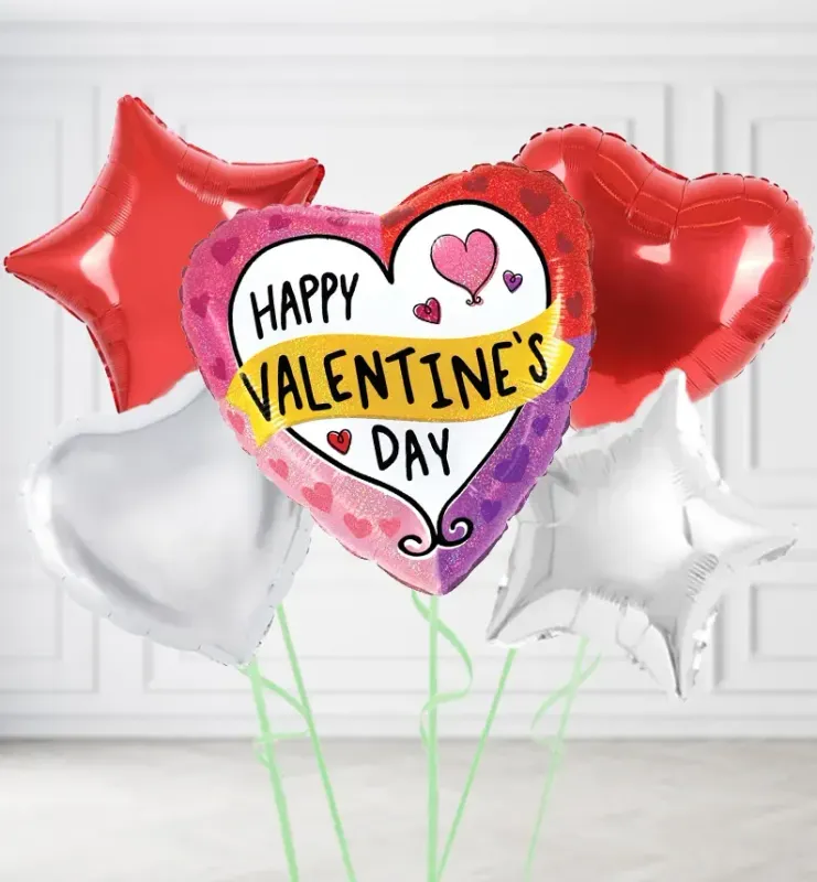 Happy Valentines Day Holographic Balloons