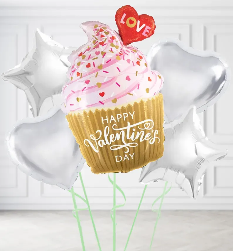Happy Valentines Day Cupcake Balloons