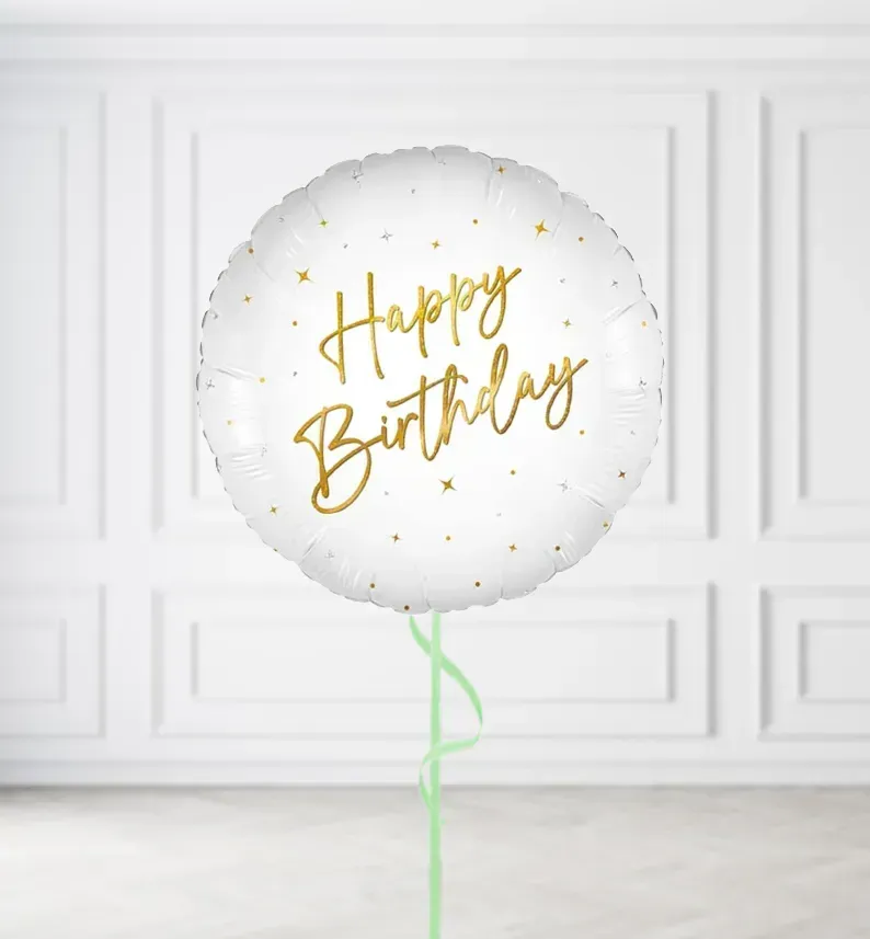 Elegant Sparkle Happy Birthday Balloons, Build a Helium Filled Bunch: No Extras, Build a Bouquet: No Extras