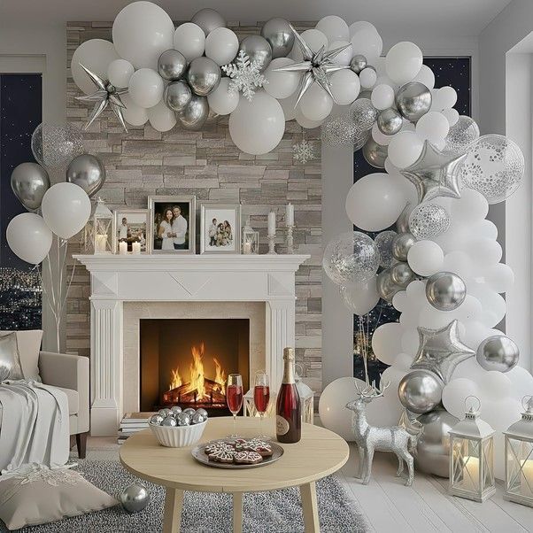 Build at Home White and Silver Balloon Arch Packs