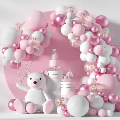 DIY Baby Pink, White and Silver Balloon Arch Packs DIY Baby Pink Balloon Kit