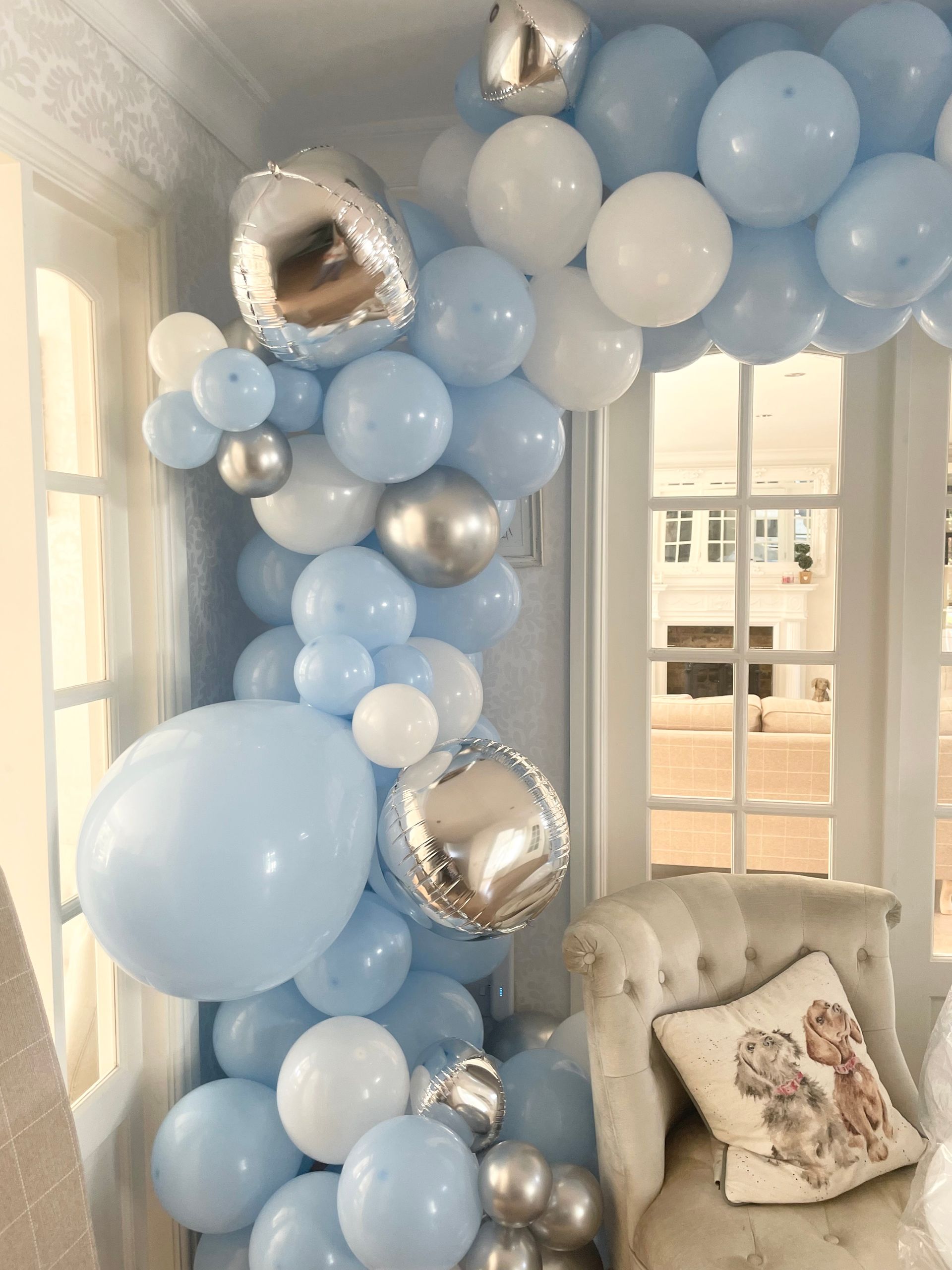 DIY Baby Blue and Silver Balloon Kit