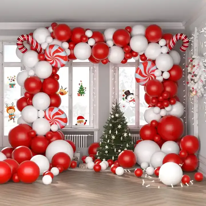 Build at Home Red and White and Christmas Balloon Arch Packs
